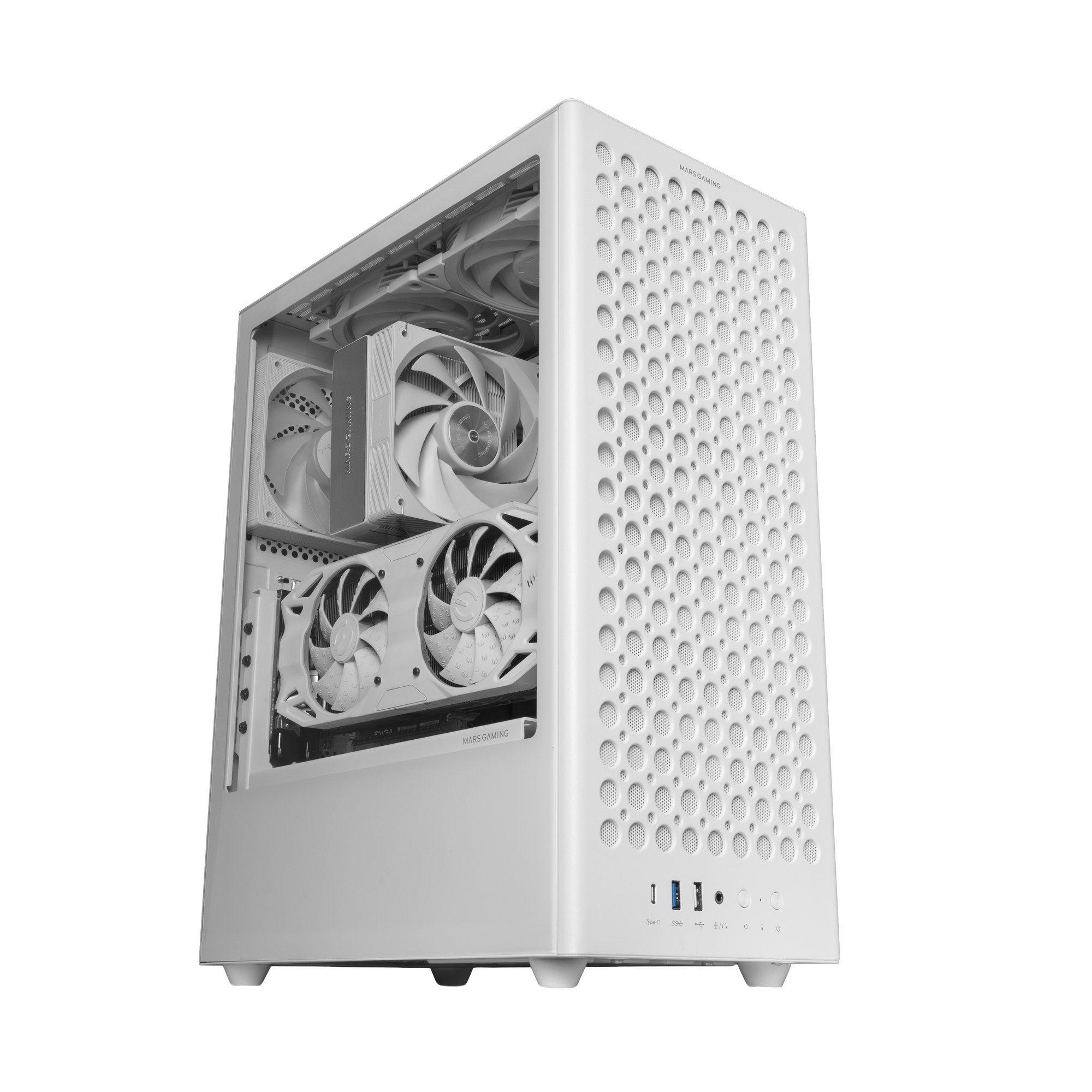 Caixa de Computador MARS GAMING MCT800W (ATX, Micro ATX, Mini-ITX - Midi Tower - Vidro temperado - Branco), miniatura 2