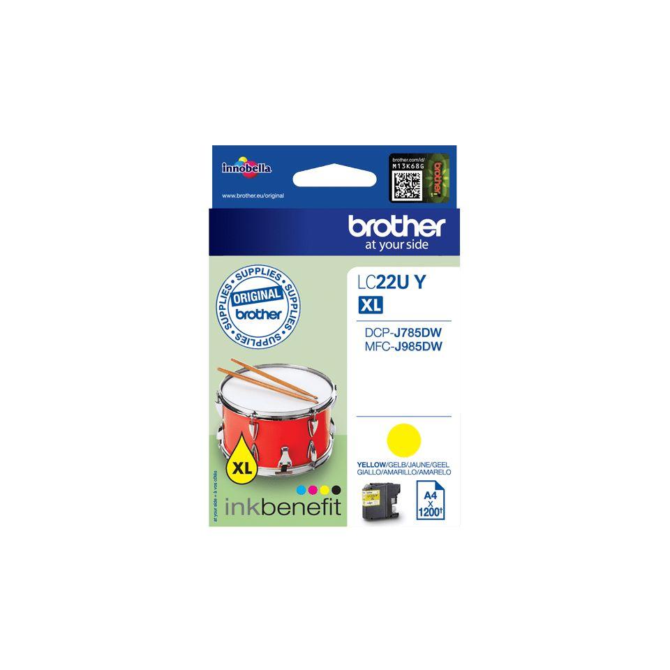 Tinteiro BROTHER LC22UY (1200 páginas - Amarelo), miniatura 3