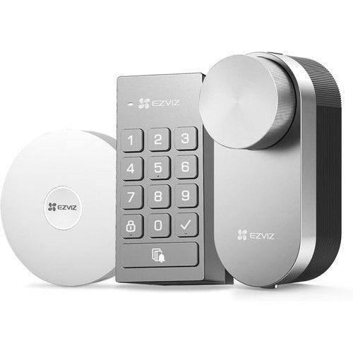 Kit de Fechadura Inteligente EZVIZ DL01 Pro + DL01BCP + A3 (Prateado e Branco)