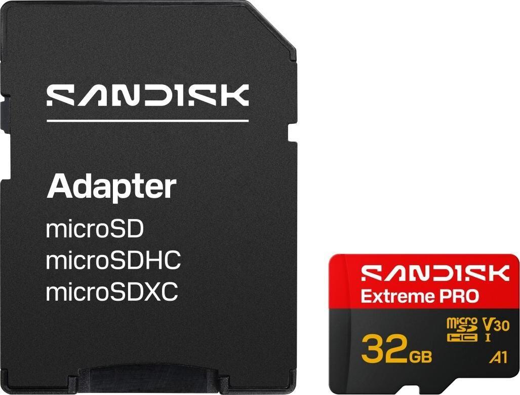 Cartão de Memória SANDISK Extreme PRO SDSQXCO-032G-GS6MA (32GB - 100 MB/s - Preto e Vermelho)