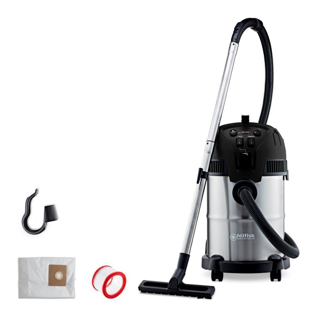 Aspirador de Sólidos e Líquidos NILFISK MULTIII30 T VSC Inox (21 kPa - 30 L - Azul/Inox)