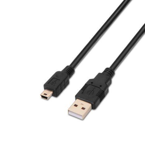 Cabo USB 2.0 AISENS A101-0026 (3 m - Mini-USB B - USB A - Preto) — miniatura 3
