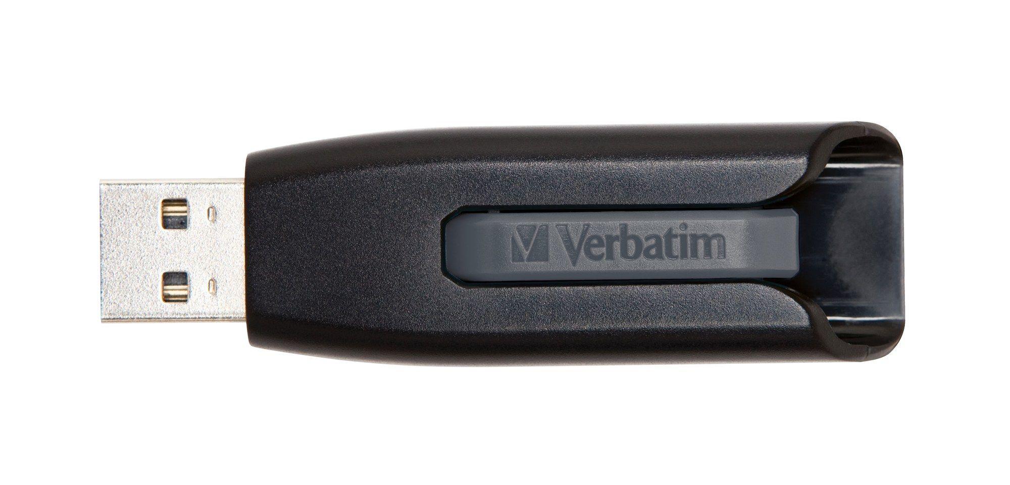 Pen USB VERBATIM Store 'n' Go V3 (USB Type-A - USB 3.2 Gen 1 - Sem tampa - Preto e Cinzento)