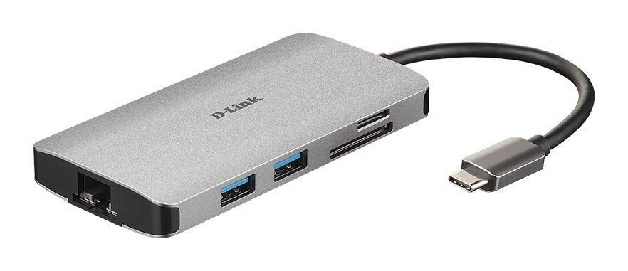 Hub USB-C D-LINK DUB-M810 (0,15 m - Cinzento)