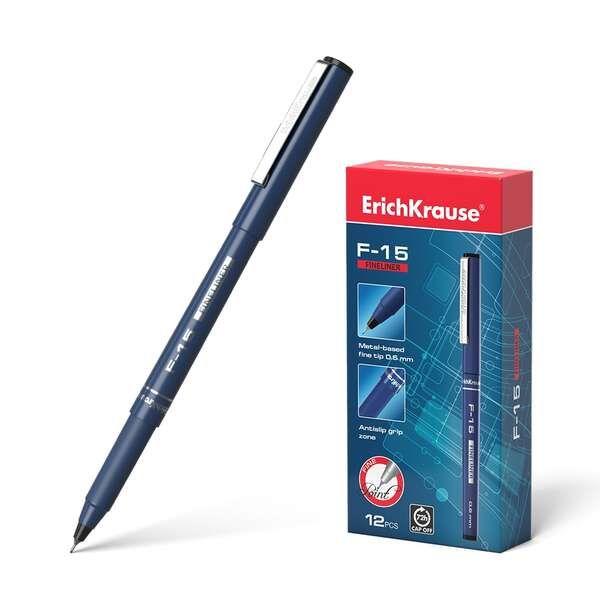 Marcador de Ponta Fina ERICHKRAUSE F-15 (Preto)