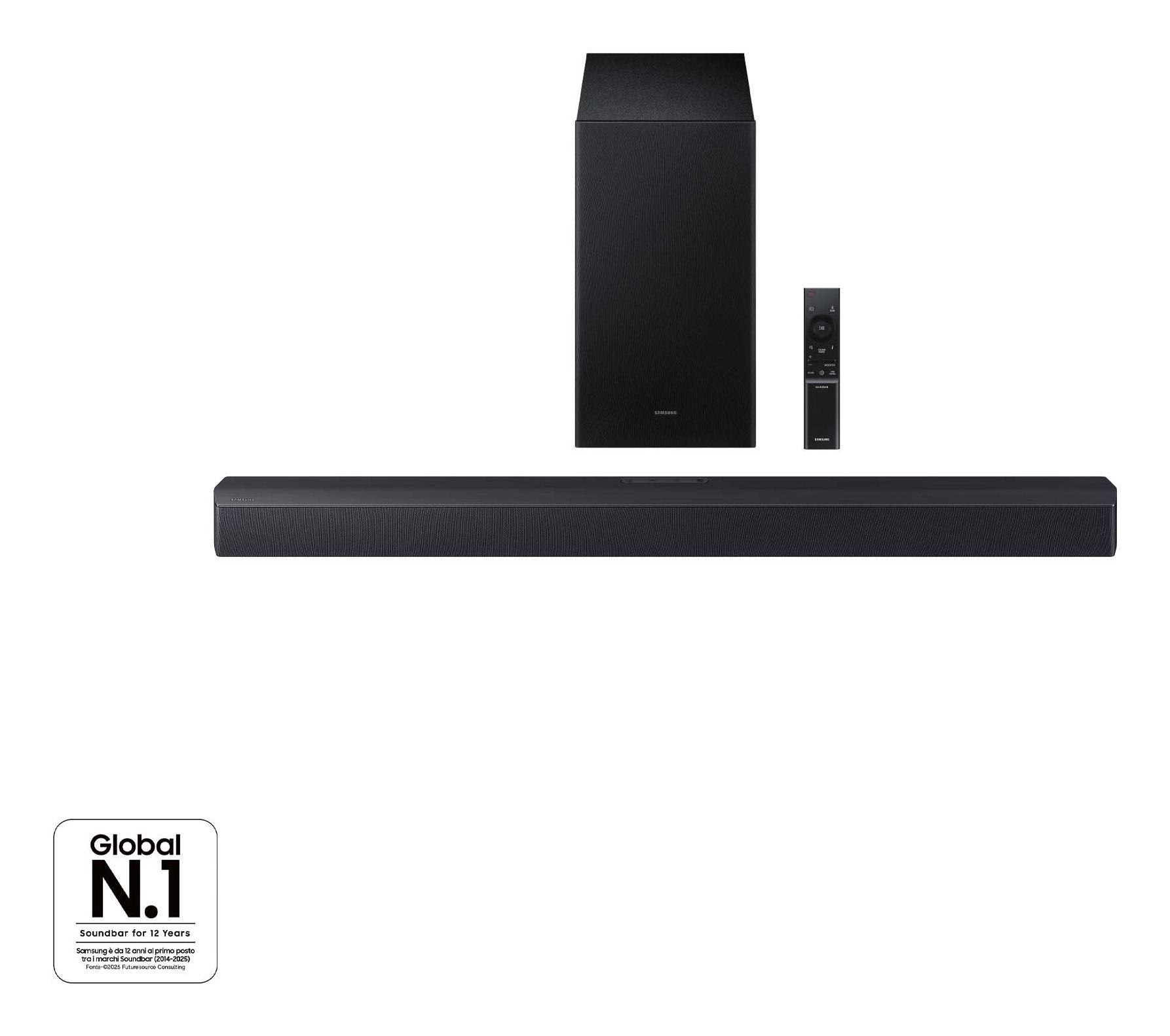 Barra de Som SAMSUNG HW-B450F/ZF (300 W - Com fios e sem fios - Preto)