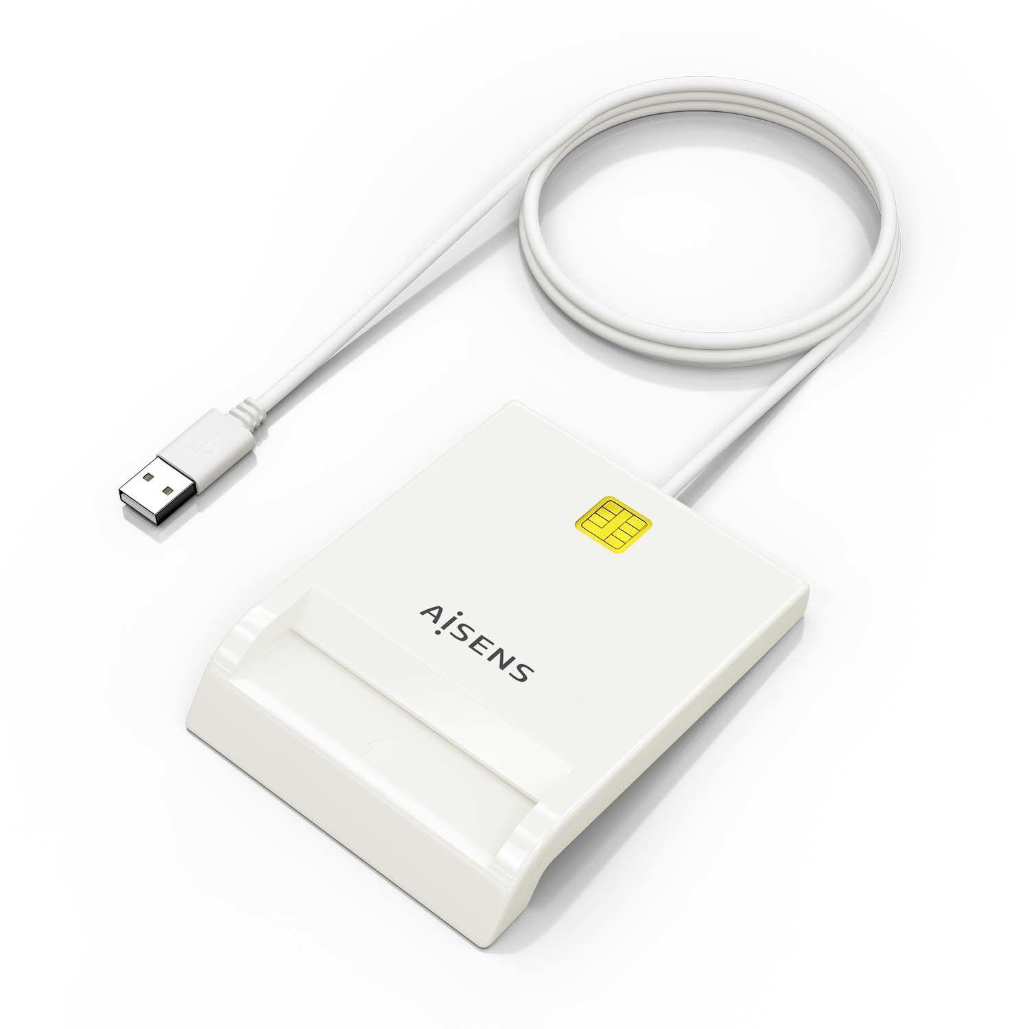 Leitor de Cartões Inteligentes AISENS ASCR-SN07-W (USB 2.0 - Branco), miniatura 2