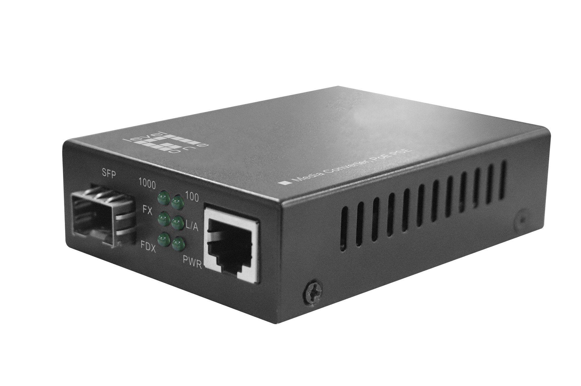 Conversor de Media de Rede LEVEL ONE GVT-2012 (1000 Mbit/s - Cinzento)