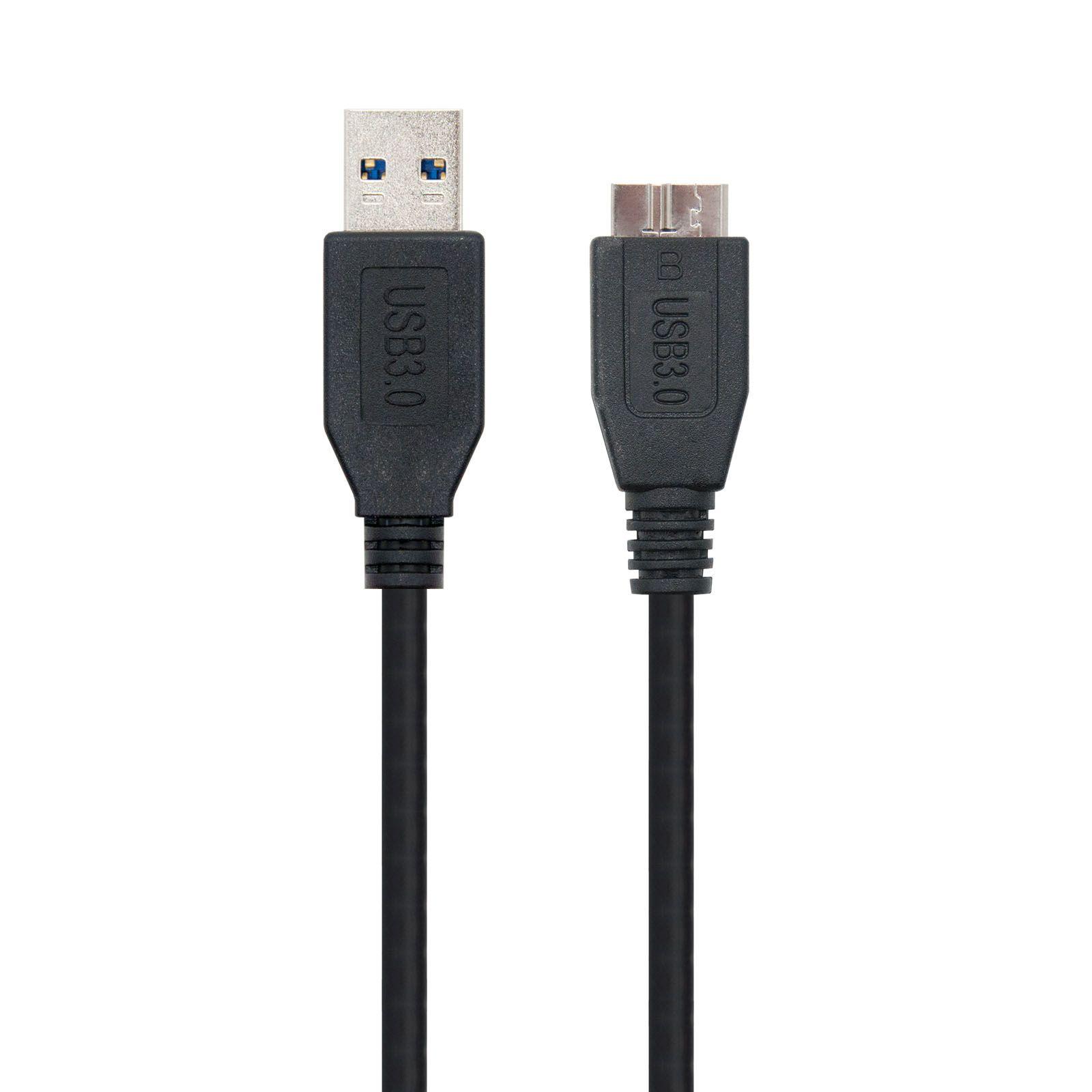 Cabo USB NANOCABLE 10.01.1101-BK (1 m - Micro-USB B - USB A - Preto) — miniatura 2