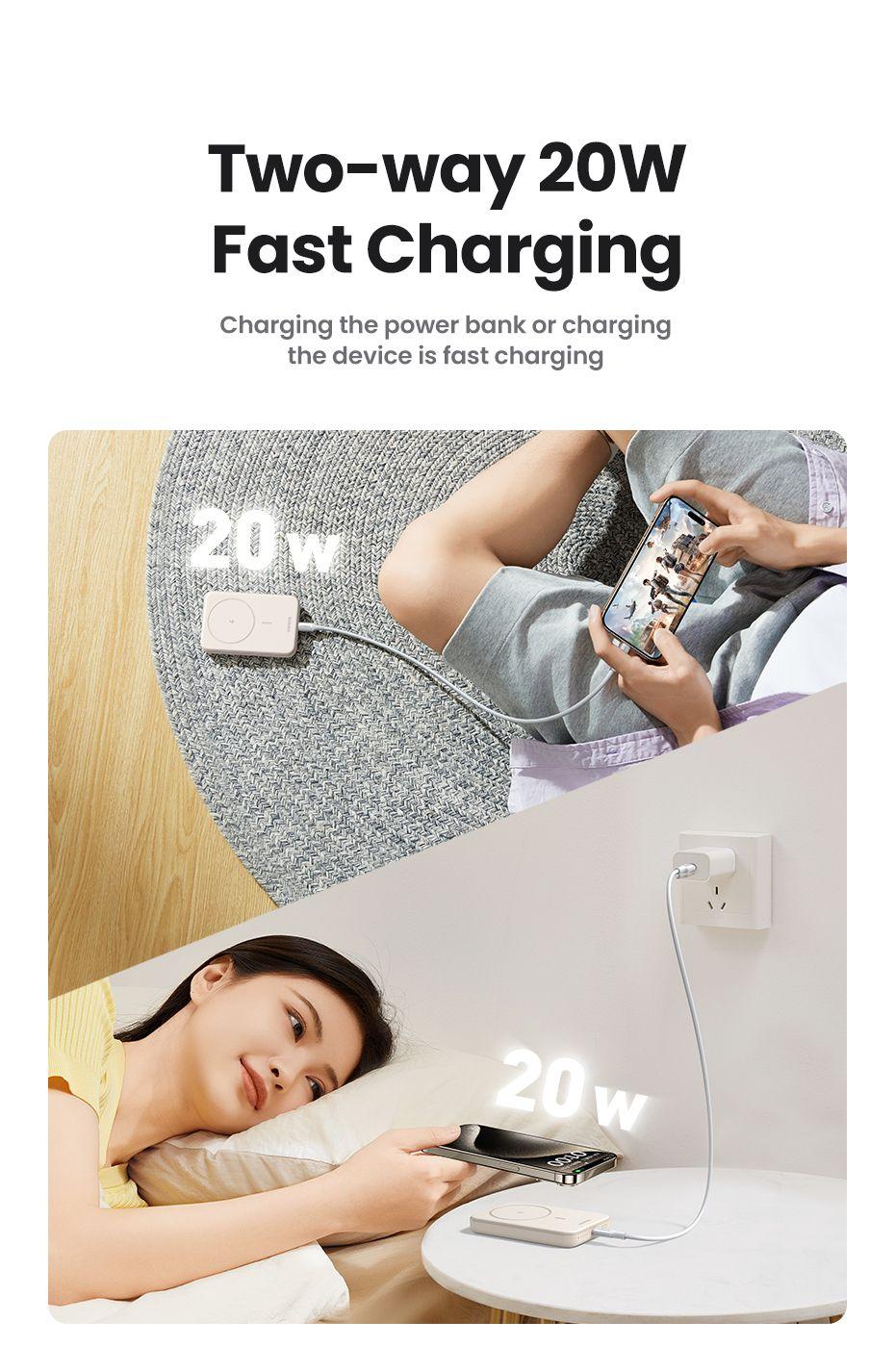 Powerbank UGREEN PB561 (10000 mAh - Até 20 W - USB Type-C - Bege), miniatura 10