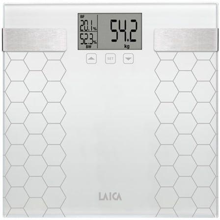 Balança Digital de Casa de Banho LAICA PS5014W (Vidro temperado - Branco)