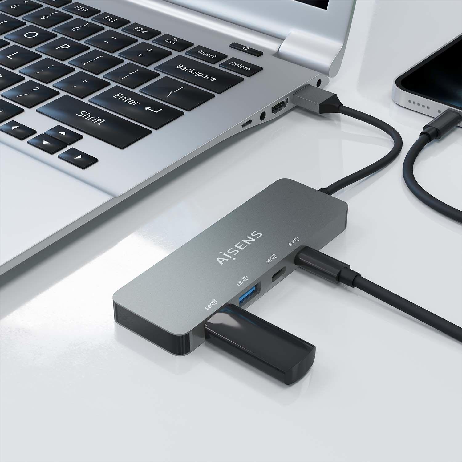 Hub USB AISENS A106-0696 (0,15 m - Cinzento) — miniatura 5