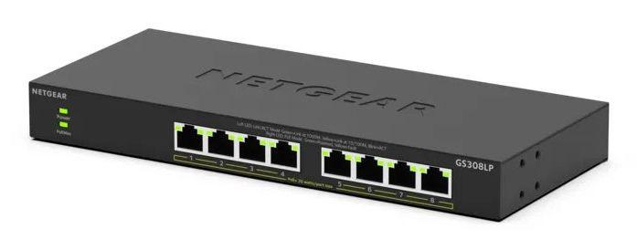 Switch NETGEAR GS308LP-100EUS (Gigabit Ethernet - 10, 100, 1000 Mbit/s - 0,192 MB - Preto) — miniatura 3