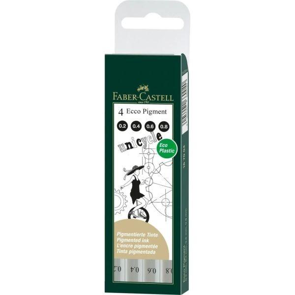 Marcadores Calibrados FABER-CASTELL Ecco Pigment (Metal - Preto)