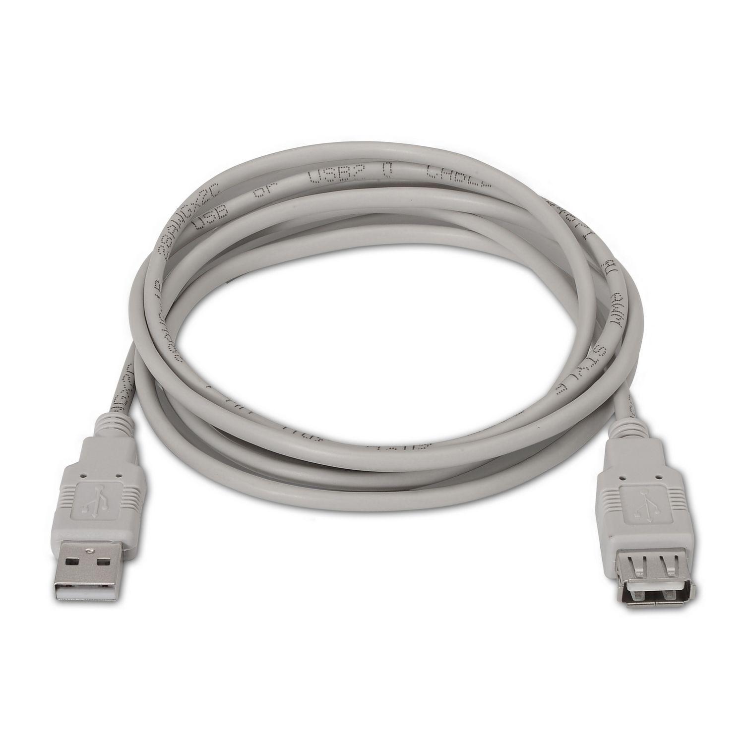 Cabo de Extensão USB AISENS A101-0014 (3 m - USB Tipo A - Bege) — miniatura 2