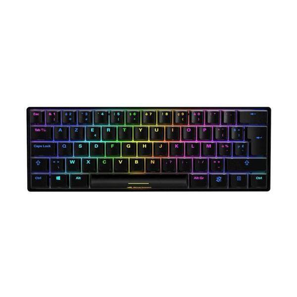 Teclado SHARKOON SKILLER SGK50 S4 (Francês - Kailh Red - 60% - Preto)