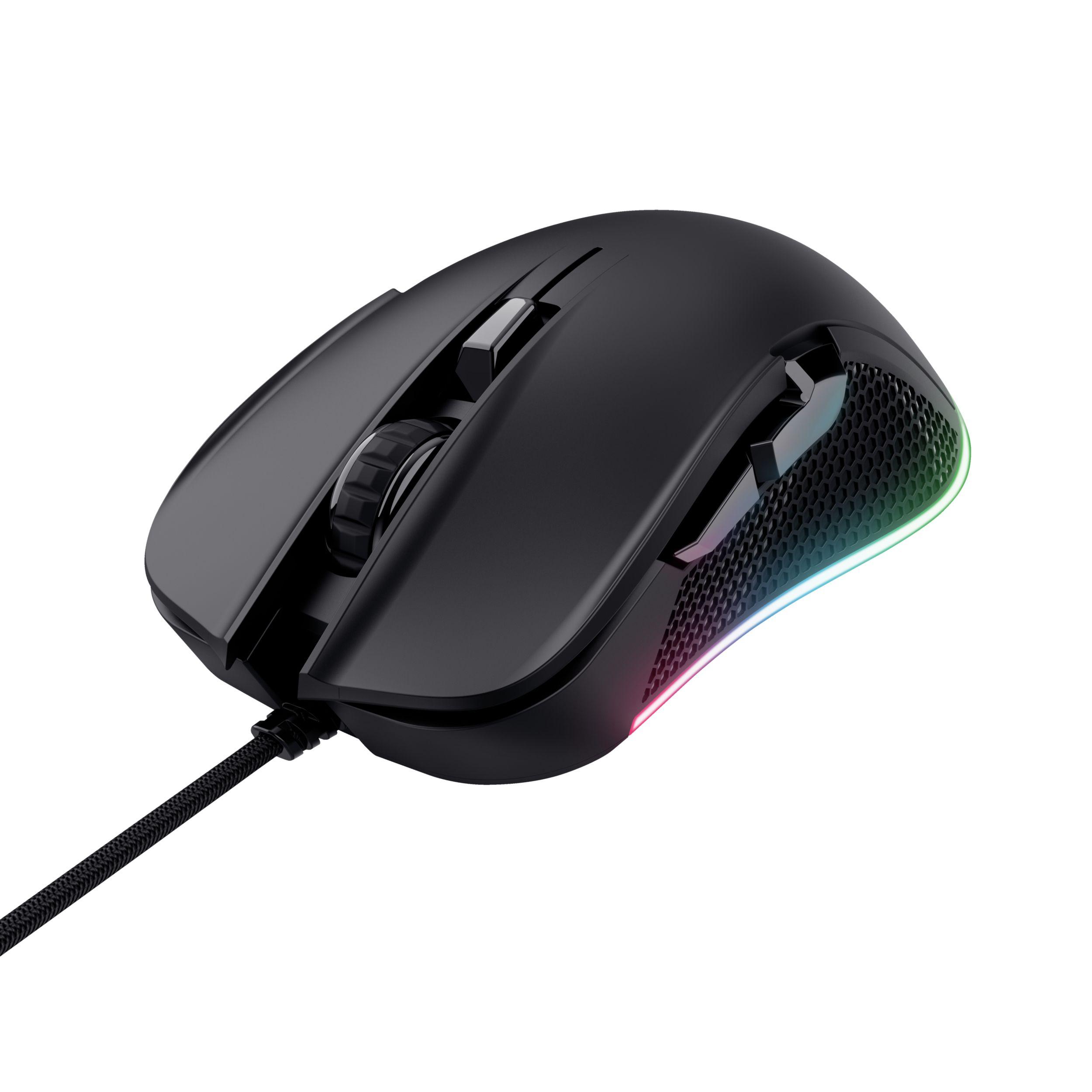 Rato TRUST GXT 922 YBAR (Mão direita - 7200 DPI - Ótico - Preto)