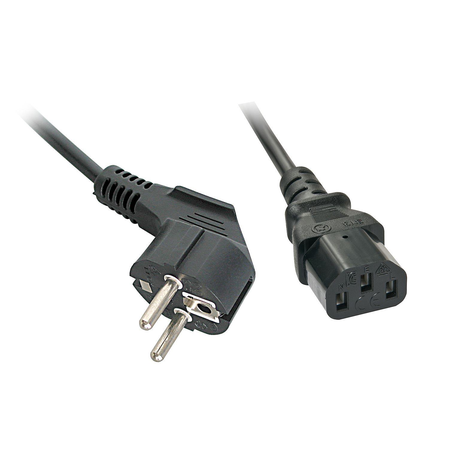 Cabo de Alimentação LINDY 30335 (2 m - Acoplador C13 - Ficha de alimentação tipo F - Preto)