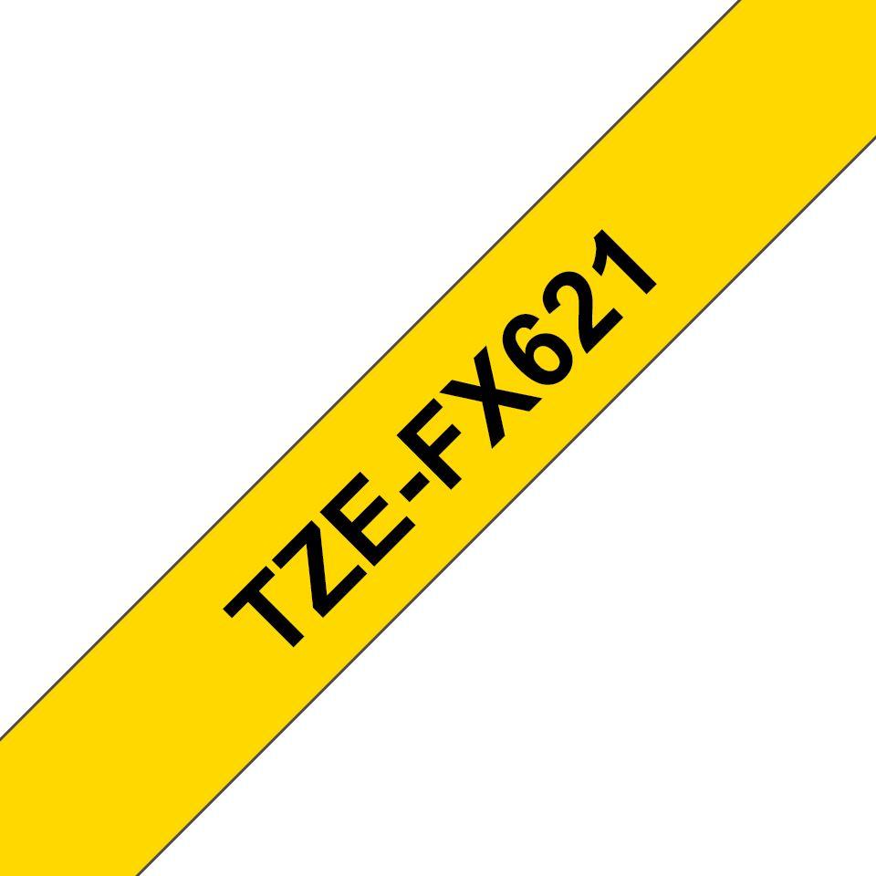 Fita de Impressão BROTHER TZE-FX621 (Preto sobre Amarelo)