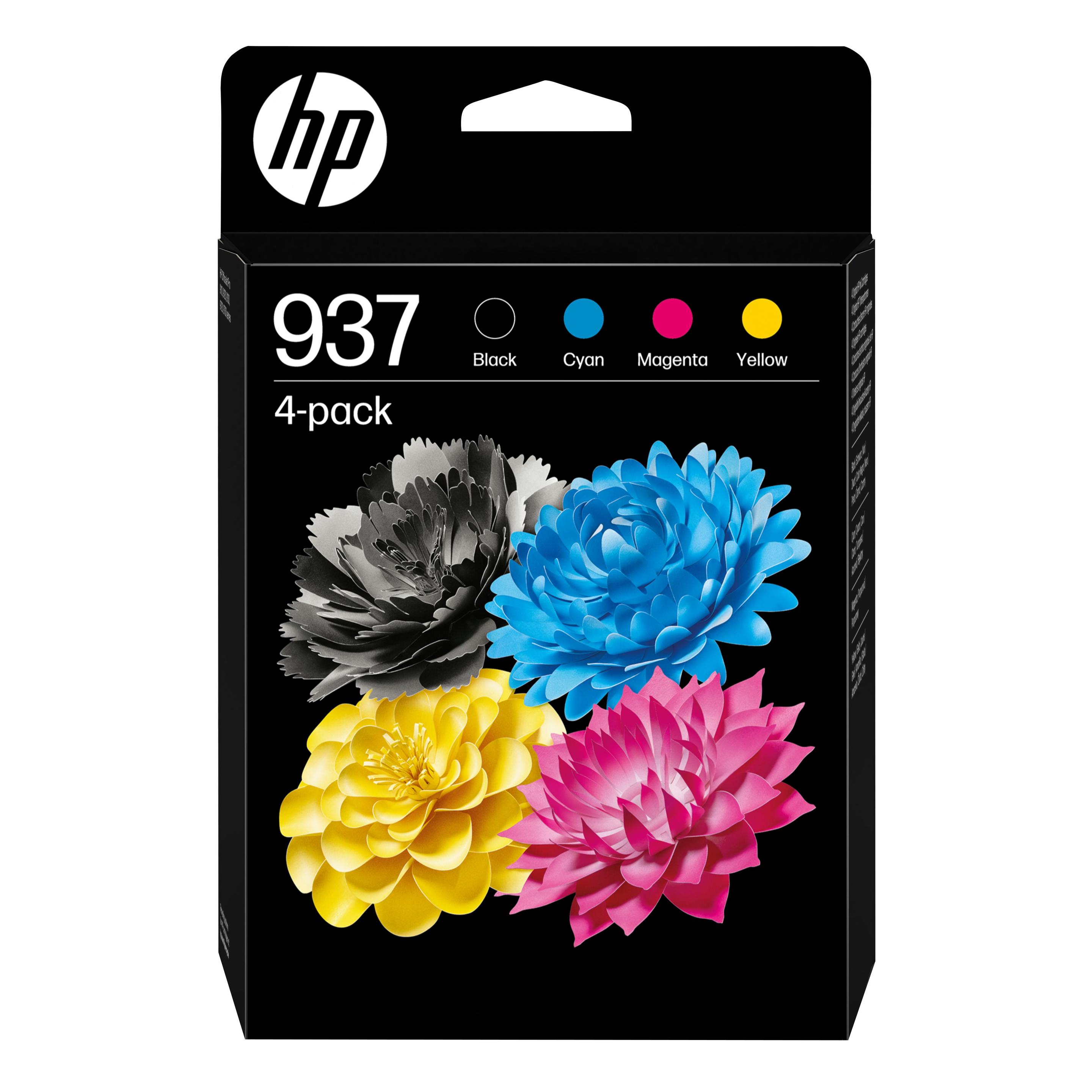 Conjunto de Tinteiros HP 937 6C400NE (Preto, Ciano, Magenta e Amarelo)