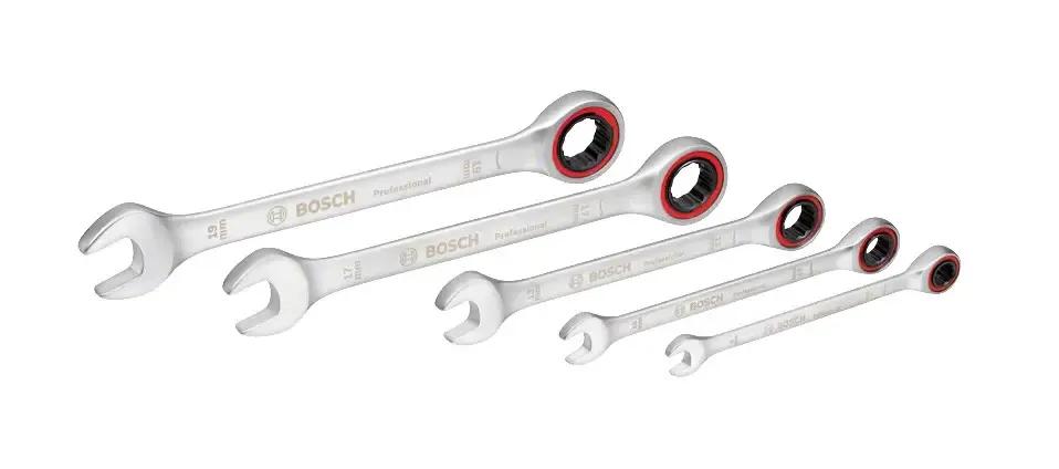 Conjunto de Chaves Combinadas de Roquete BOSCH 1600A02Z3D (Aço cromo-vanádio - Cromado) — miniatura 2