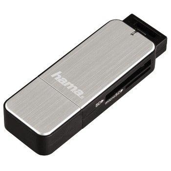 Leitor de Cartões de Memória HAMA 123900 (USB 3.2 Gen 1 - Preto e Prateado)