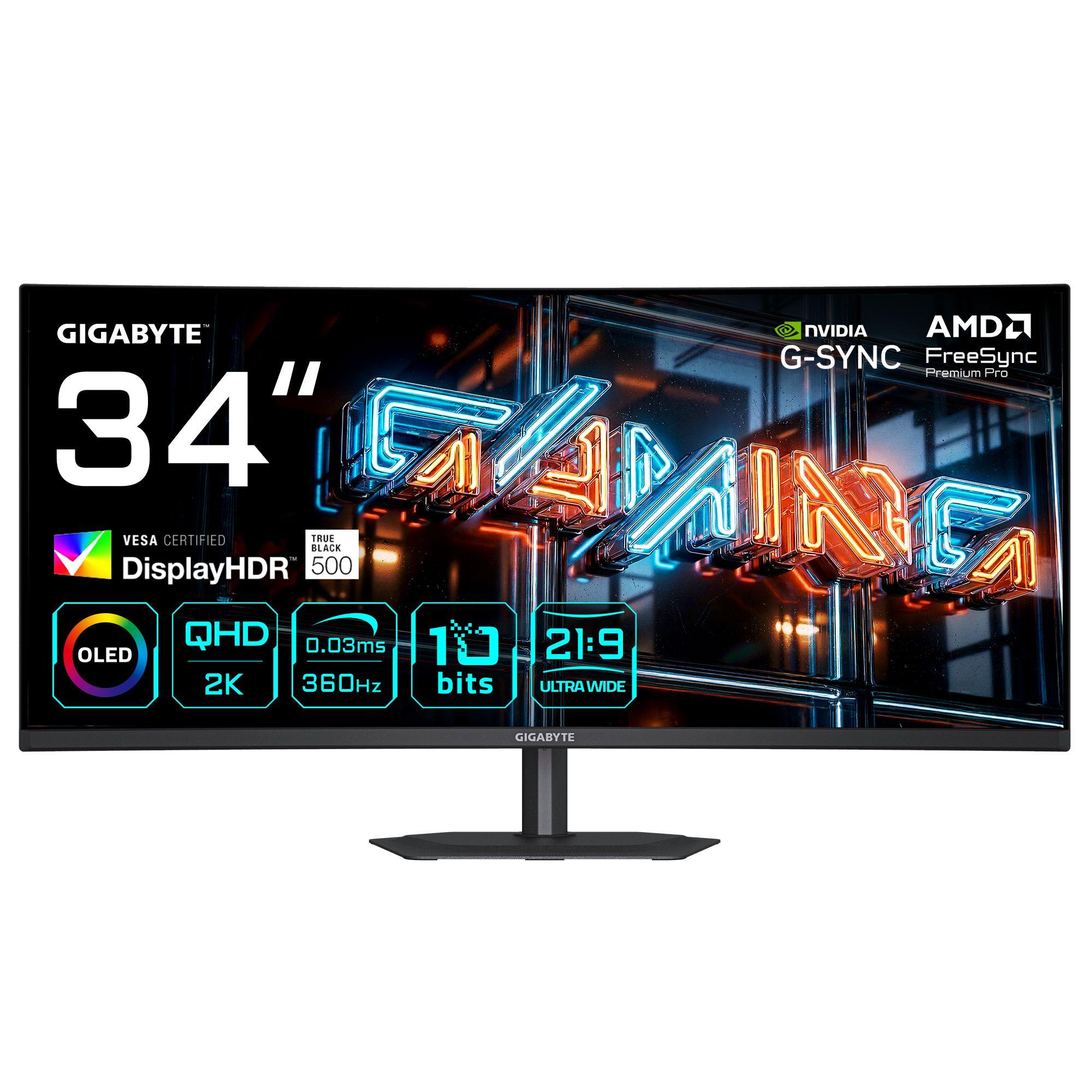 Monitor GIGABYTE MO34WQC36 (34" - OLED - 360 Hz - Preto)