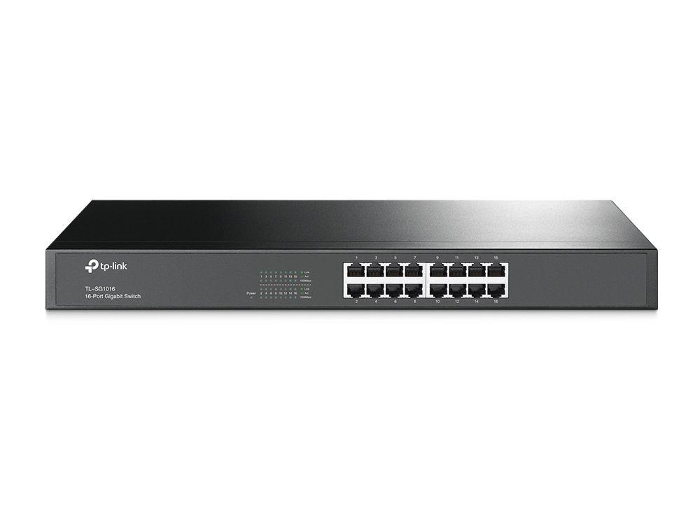 Switch TP-LINK TL-SG1016 (16 Portas - Gigabit Ethernet - 32 Gbit/s - Preto)