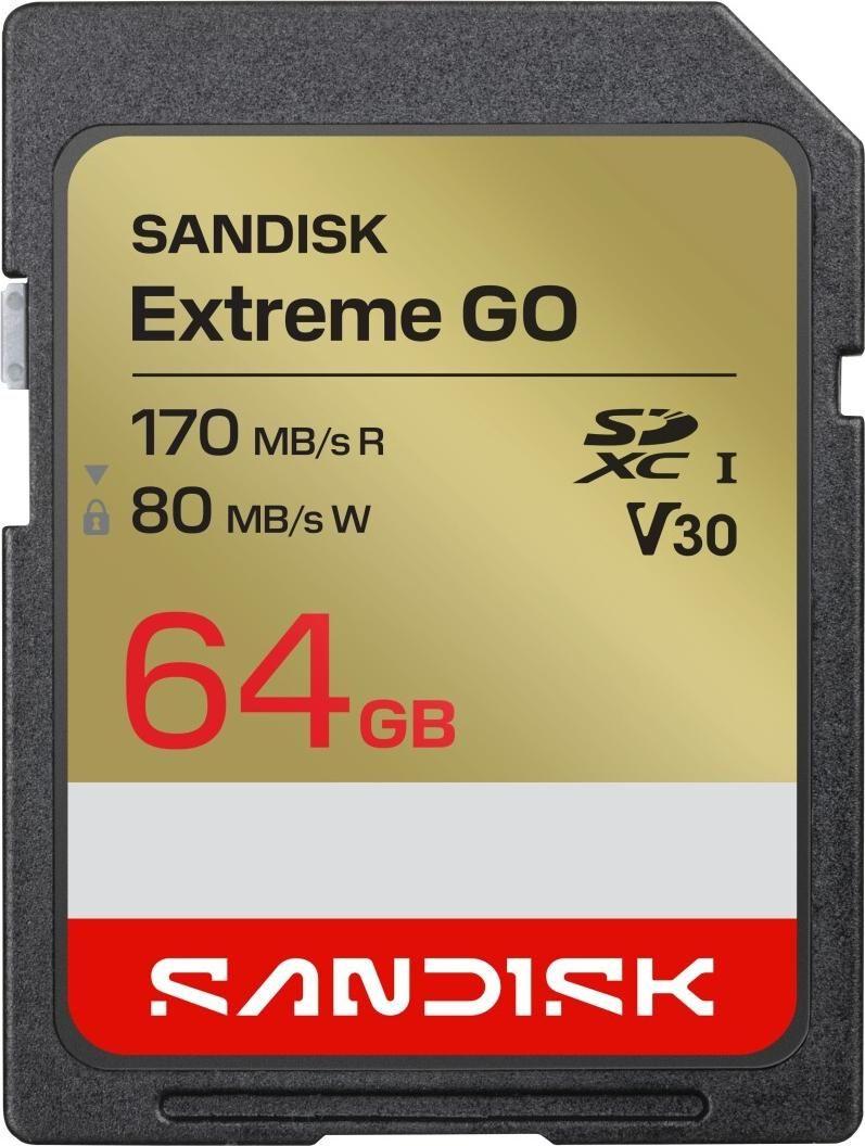 Cartão de Memória SANDISK Extreme GO (64GB - até 170 MB/s)