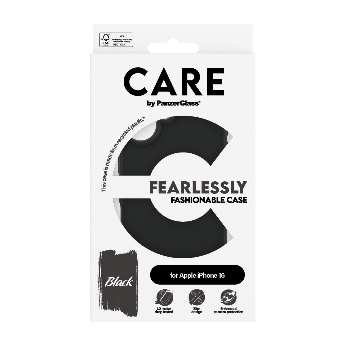 Capa PANZERGLASS CARE Fashion Colors iPhone 16 (Apple - Preto), miniatura 3