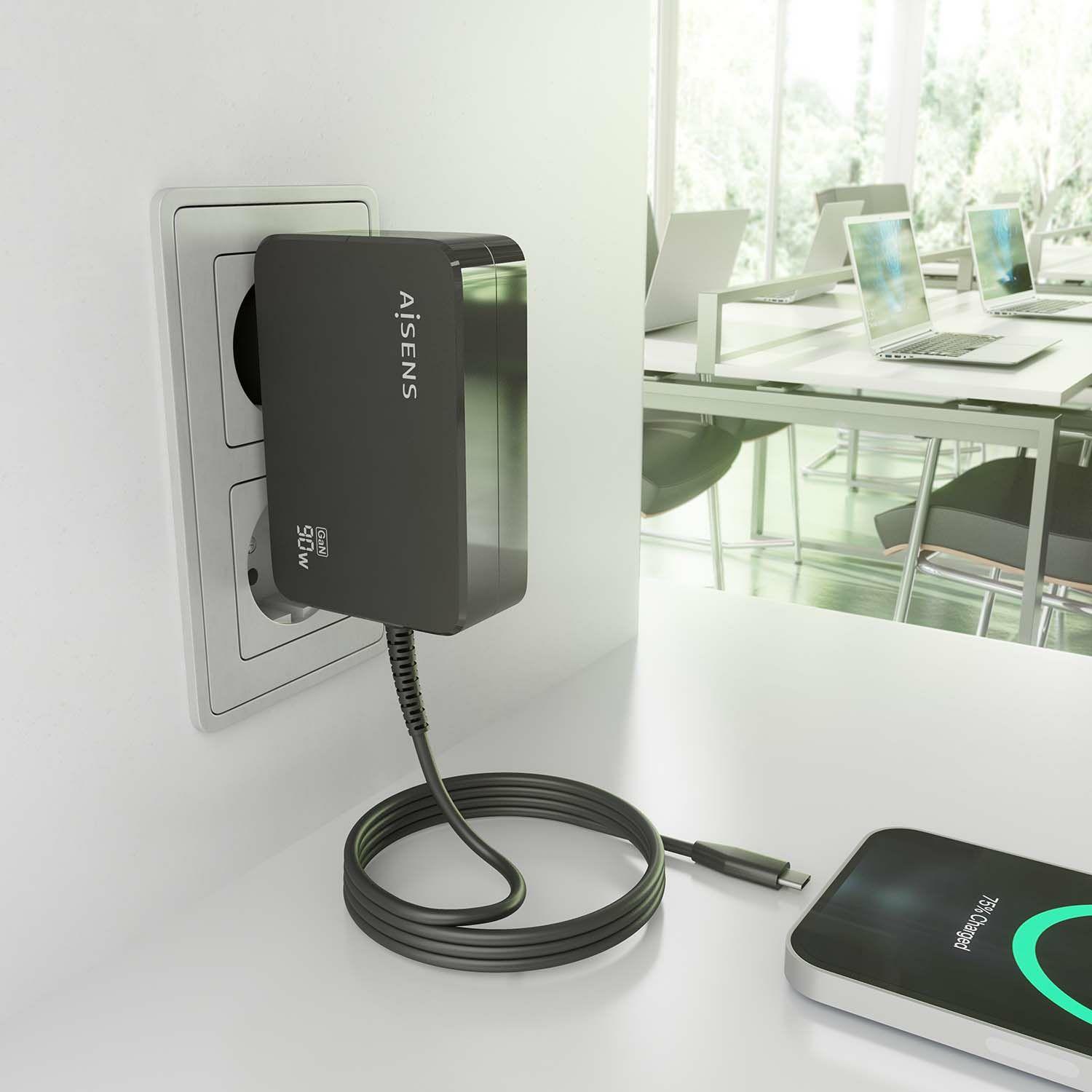 Carregador de Parede AISENS ASCH-1PD90WL034-BK (90 W - Preto), miniatura 5