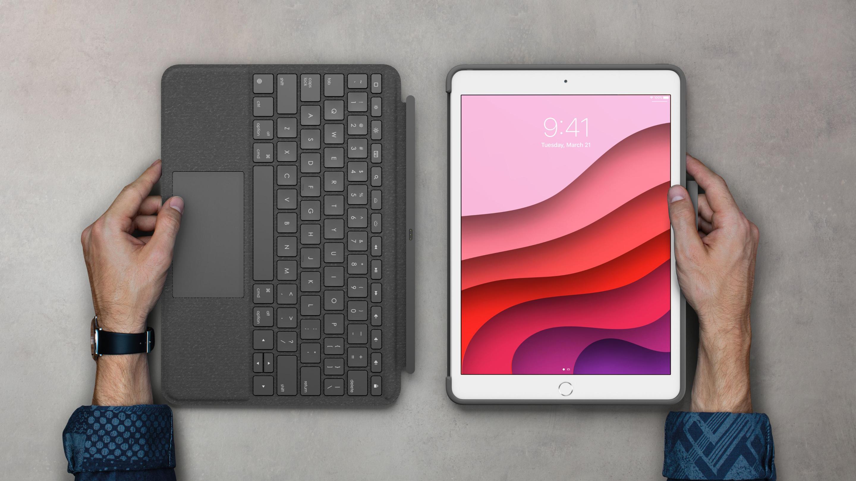 Teclado LOGITECH Combo Touch para iPad 7/8/9 (Alemão - Tesoura - Mini - Grafite) — miniatura 7