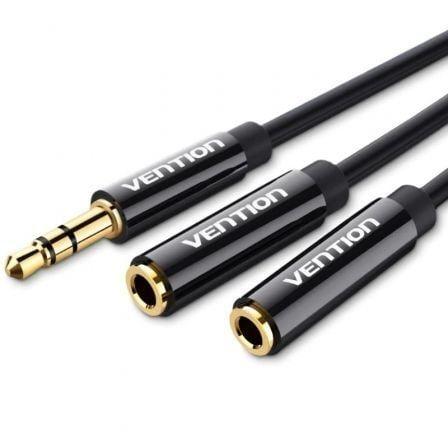 Cabo Divisor de Áudio VENTION BBSBY (0,3 m - 2x 3.5 mm - 3.5 mm - Preto)