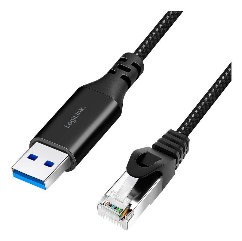 Cabo Adaptador LOGILINK CU0402 (2 m - Cat6 - RJ-45 - Preto)