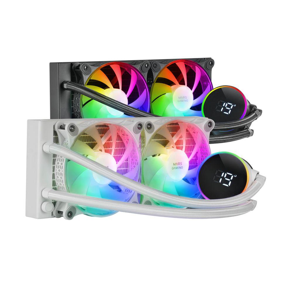Kit de Arrefecimento Líquido MARS GAMING ML-LCD240 (12 cm - 2000 RPM - Multi - Branco) — miniatura 2