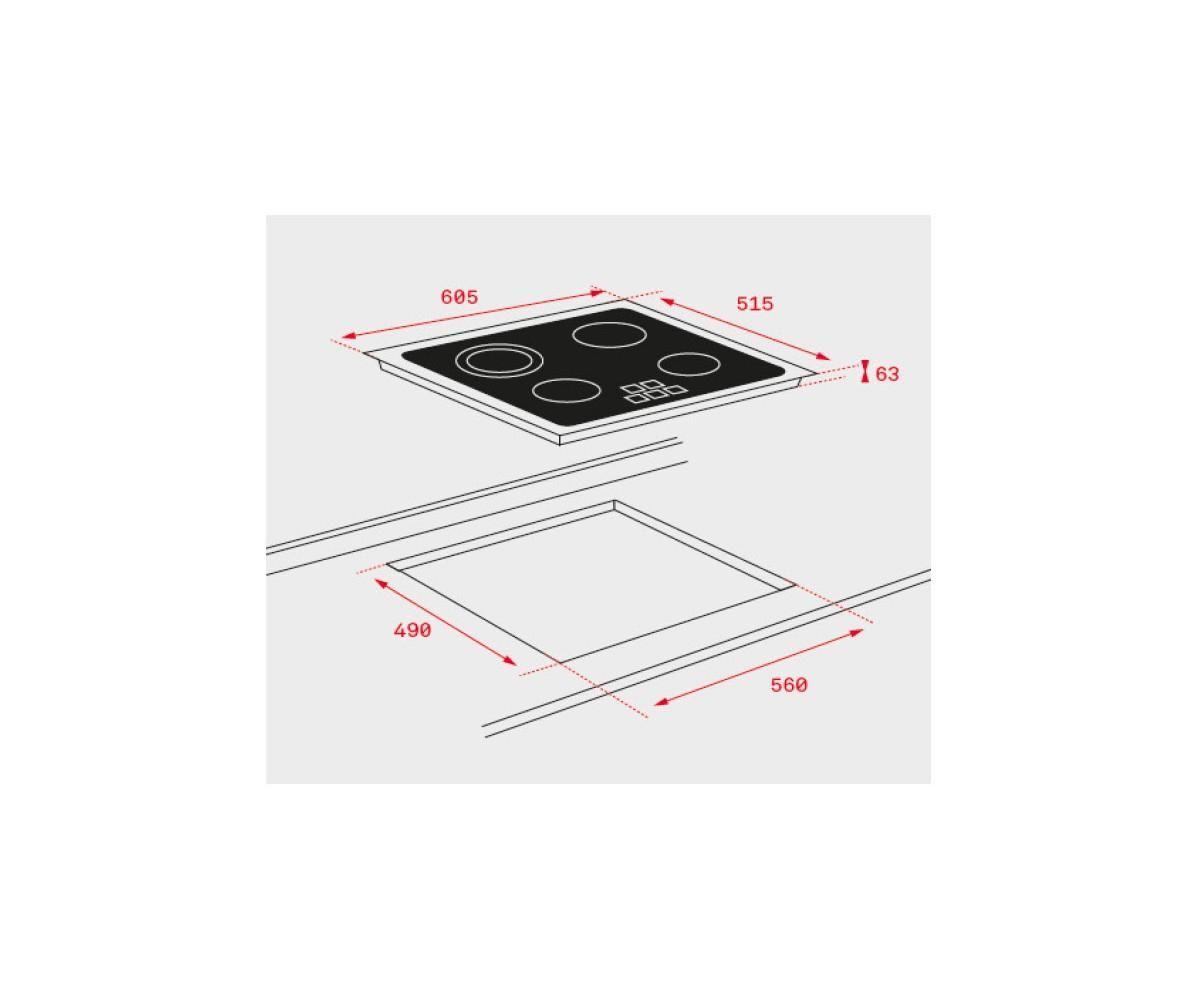 Placa Vitrocerâmica Encastre TEKA TB6315 (3 zonas - 5400 W - Vidro - Preto) — miniatura 3