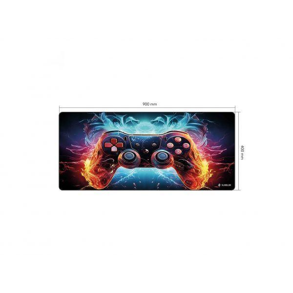 Tapete de Rato Gaming SUBBLIM GameCore XL (Borracha - 3 mm - Preto/Multicor)