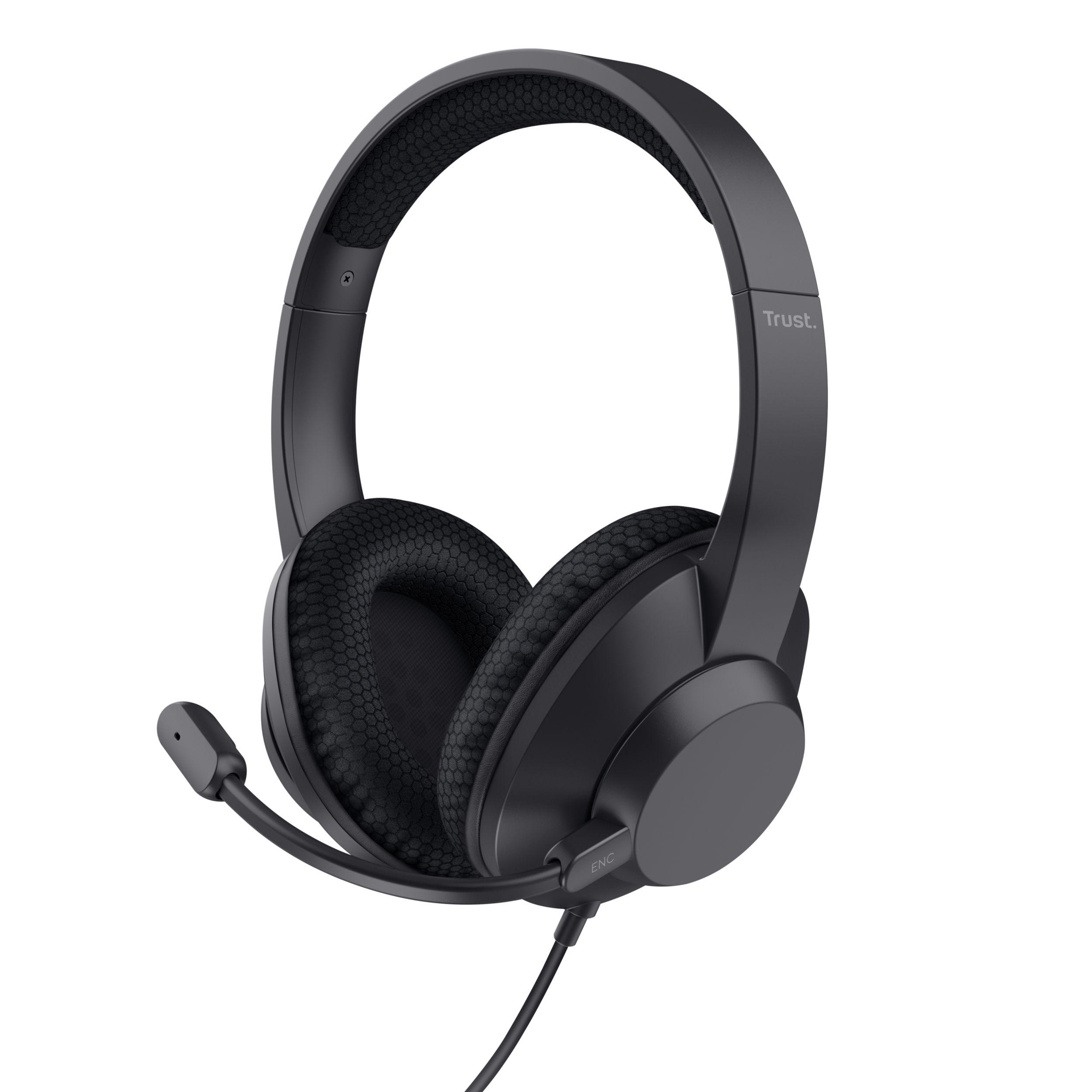 Headset TRUST Ayda Max USB-ENC (Binaural - Com fios - Circum-aural - Preto)