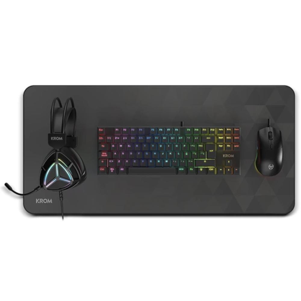Conjunto Gaming KROM KLASS PCombo 4 em 1 (Mecânico TKL - RGB - Preto)