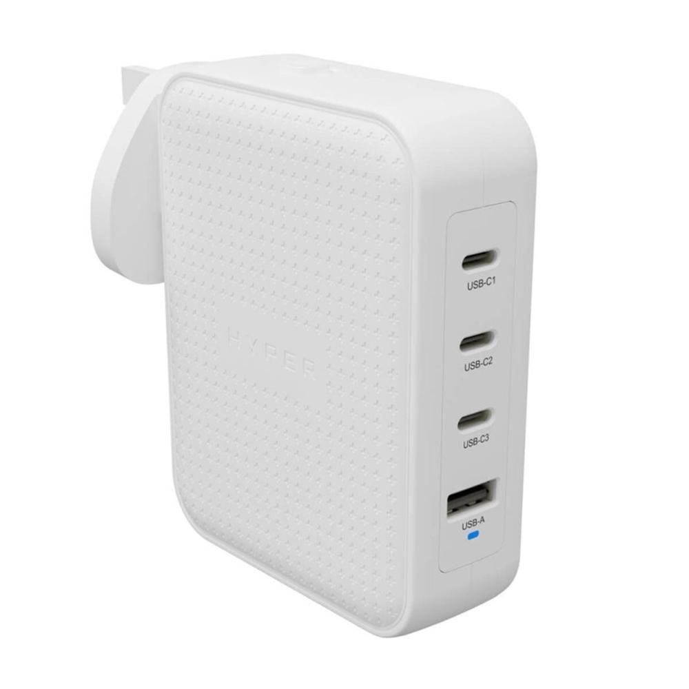 Carregador de Parede HYPER HJ1001WHWWGL (3 portas USB-C e 1 porta USB-A - AC - Branco)