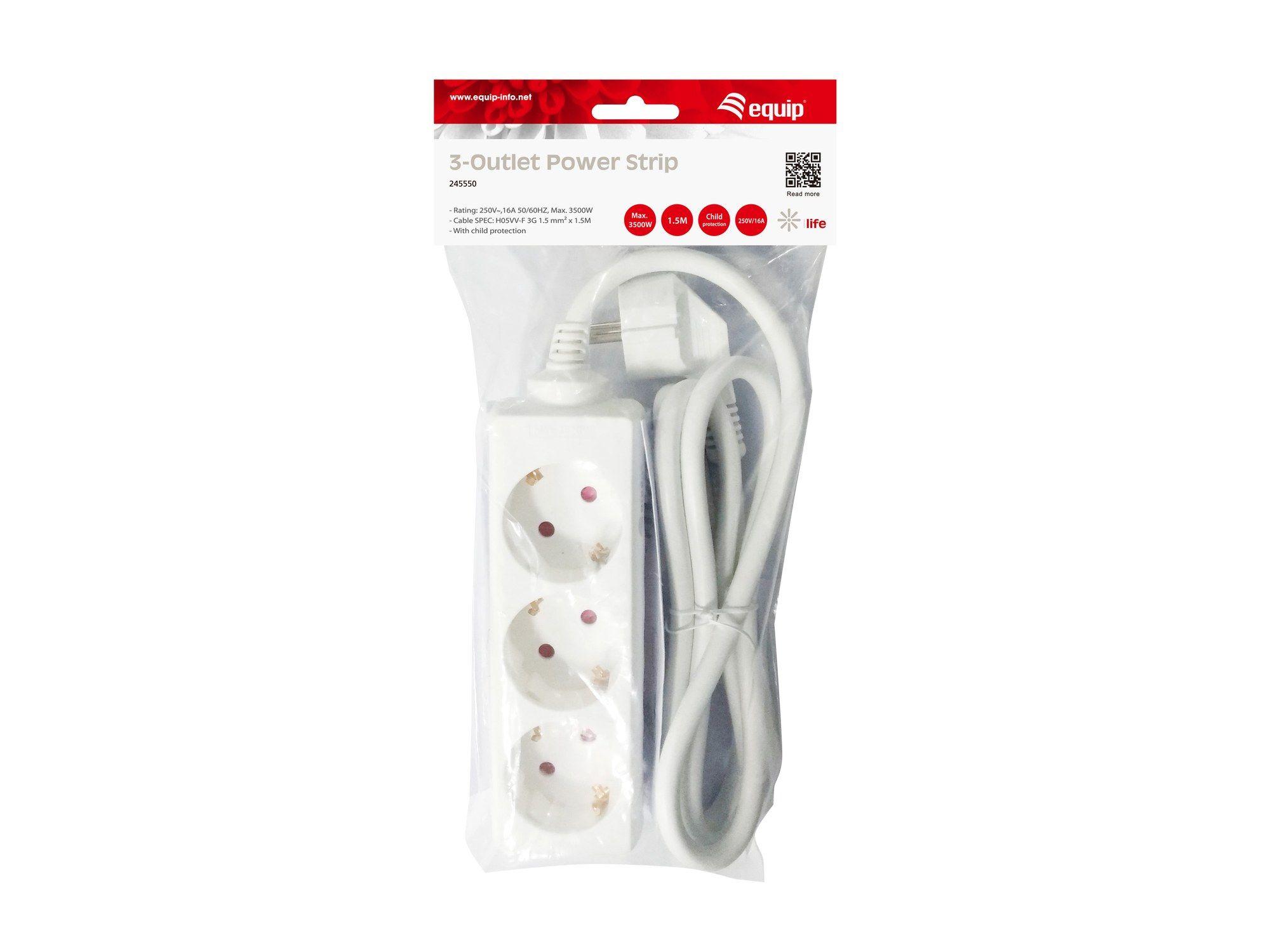 Régua de Alimentação EQUIP 245550 (1,5 m - Branco) — miniatura 4