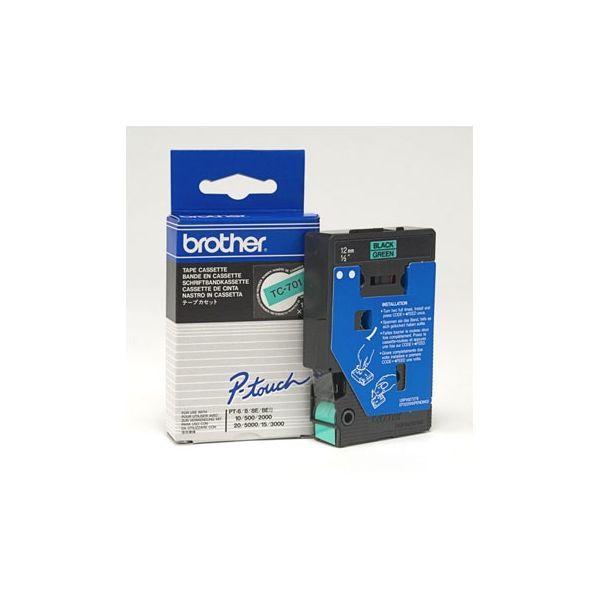 Fita Laminada de Impressão BROTHER TC-701 (Preto sobre Verde), miniatura 2