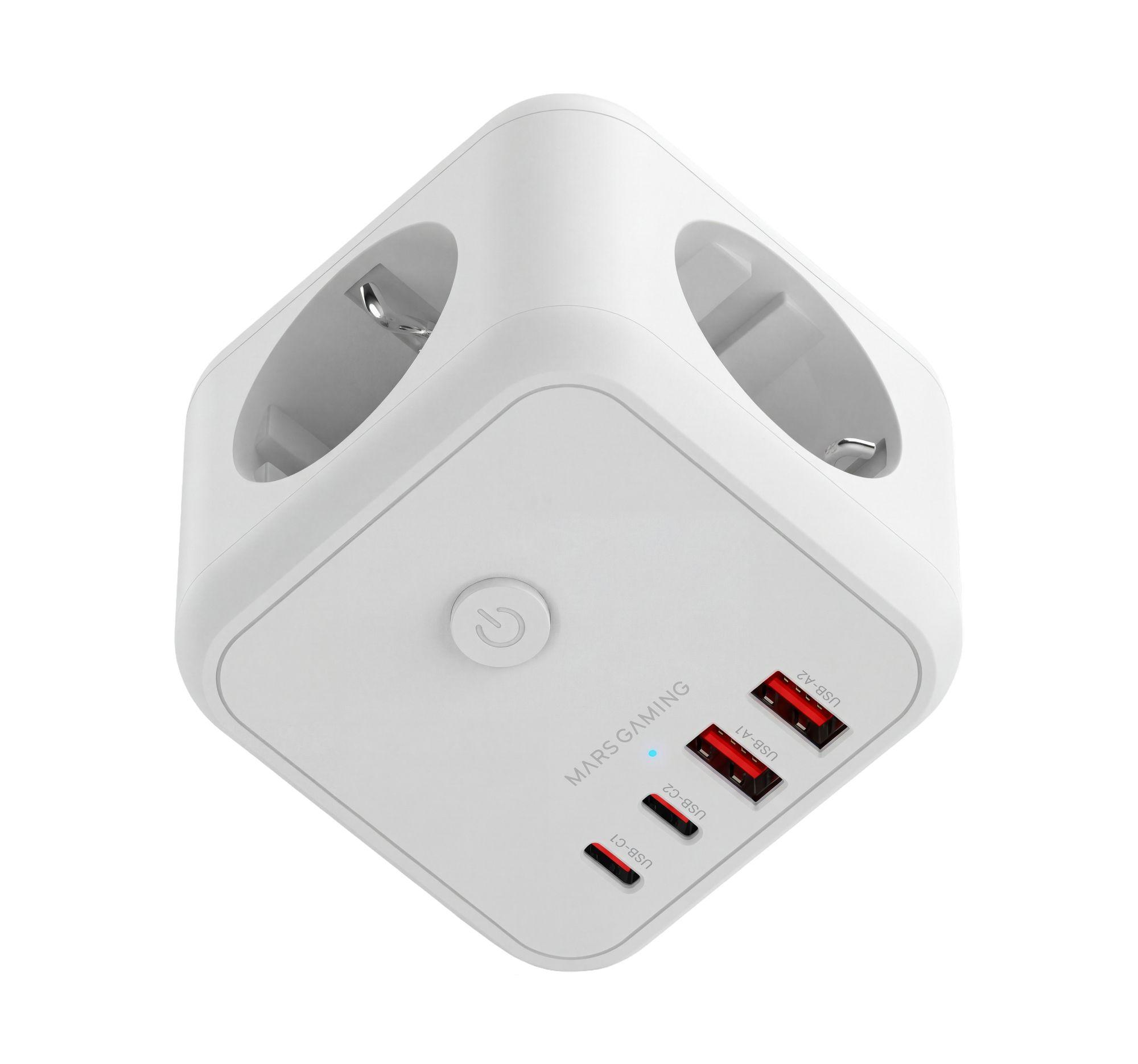 Carregador de Tomadas e USB MARS GAMING MDCUBE20W (3680 W - Branco), miniatura 2