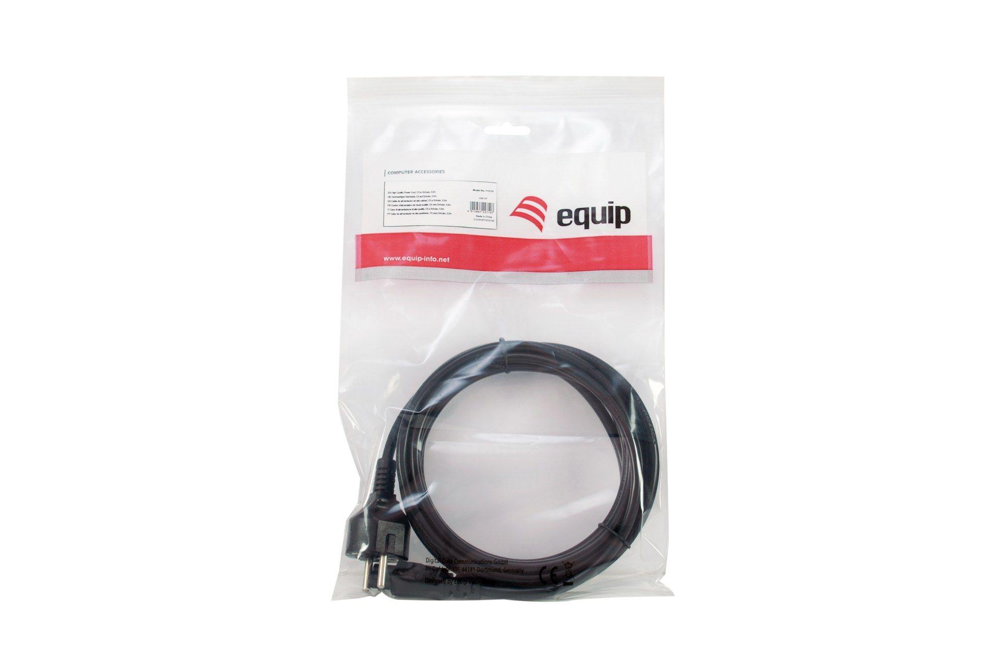 Cabo de Alimentação EQUIP 112151 (3 m - Acoplador C5 - CEE 7/7 - Preto), miniatura 4