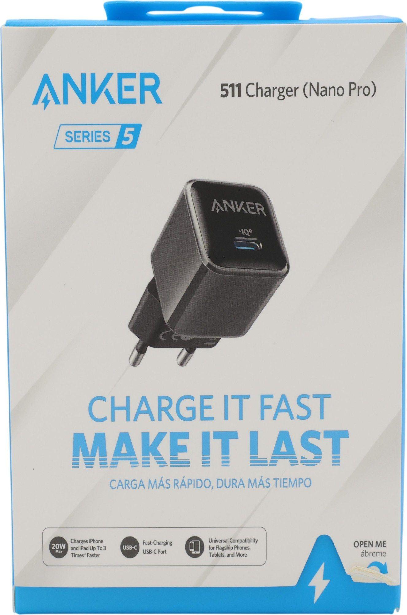 Carregador USB-C ANKER 511 (Nano Pro) (20 W - Preto)