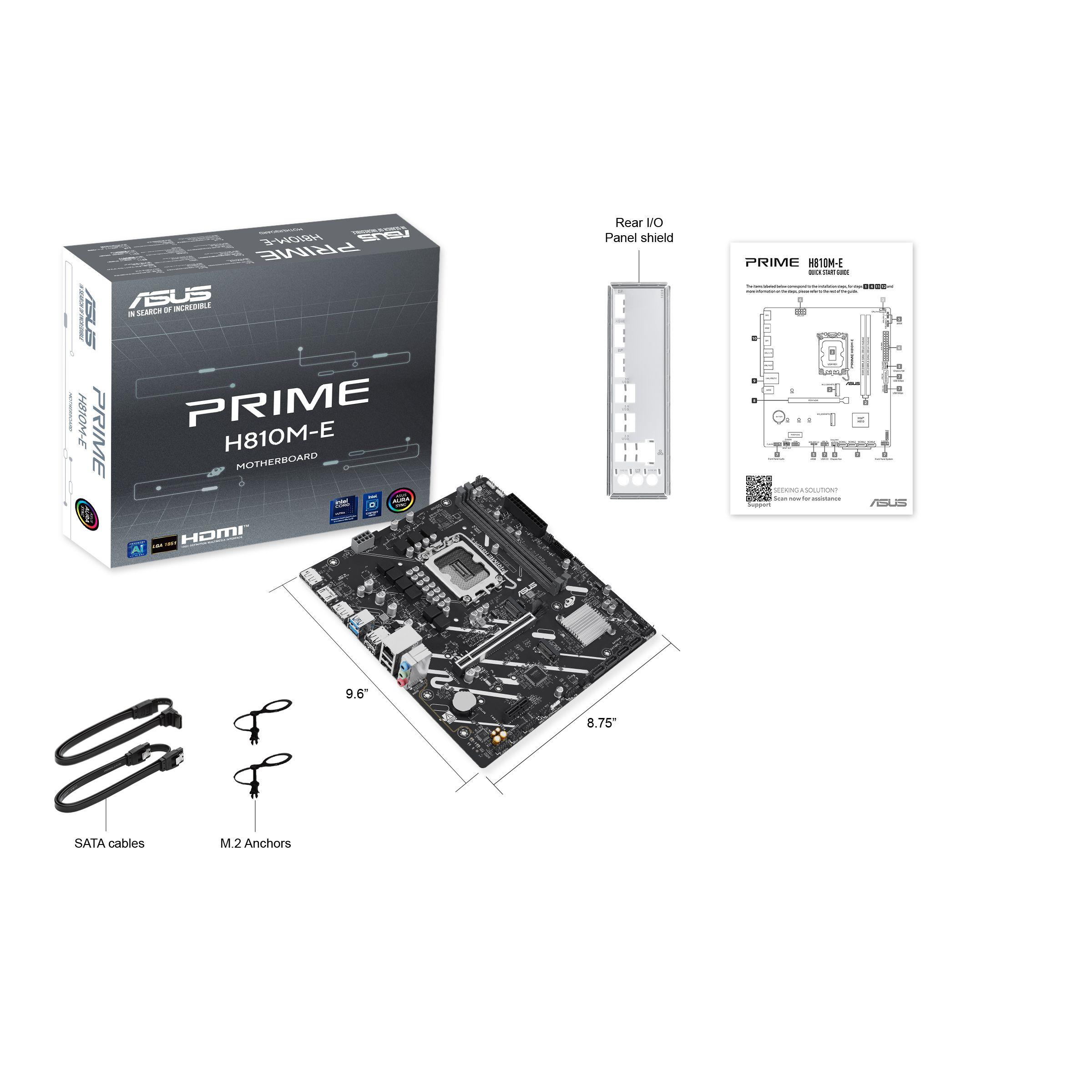 Motherboard ASUS PRIME H810M-E-CSM (LGA 1851 (Socket V1) - Intel Core Ultra - micro ATX) — miniatura 5