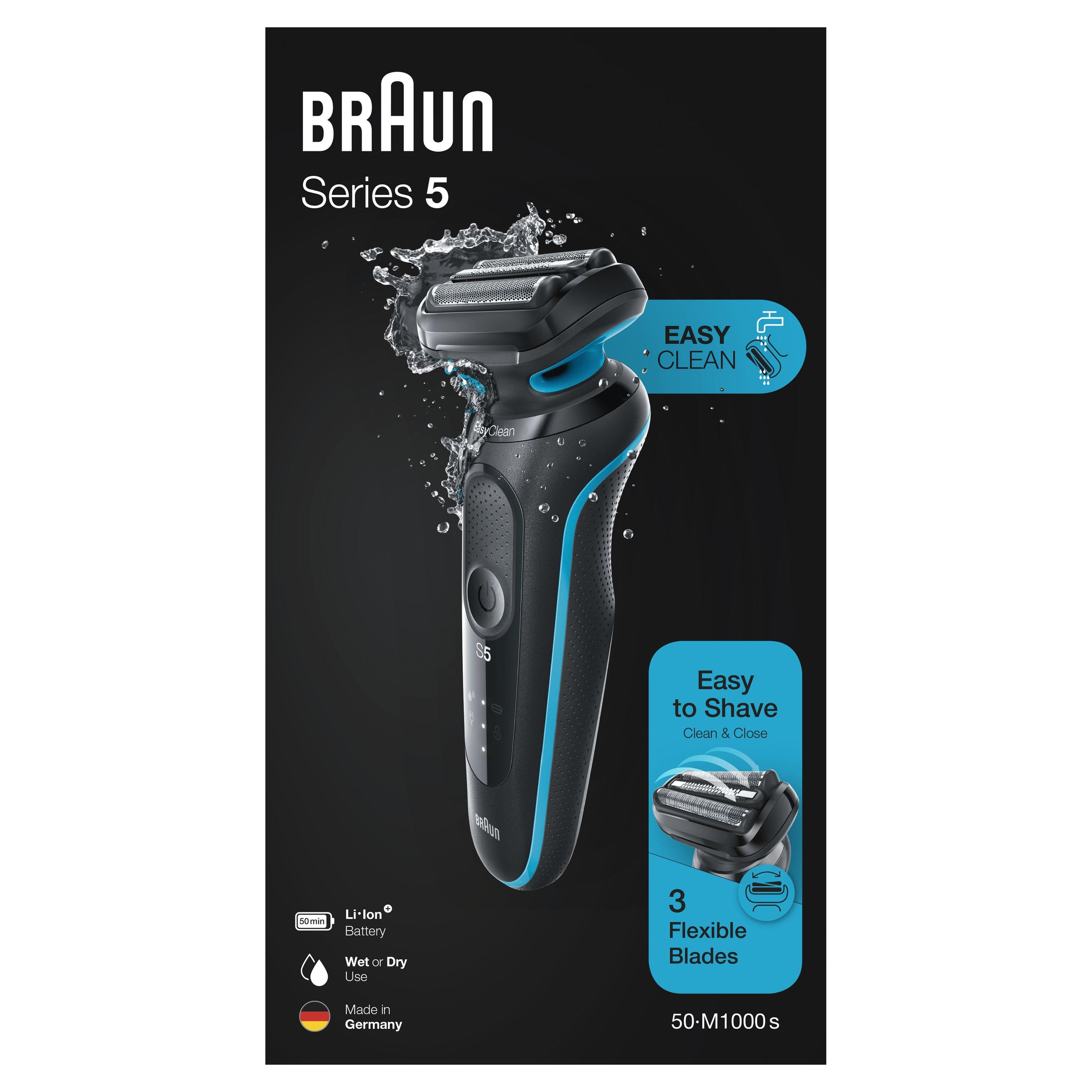 Máquina de Barbear BRAUN Series 5 50-M1000S (Preto e Azul), miniatura 5