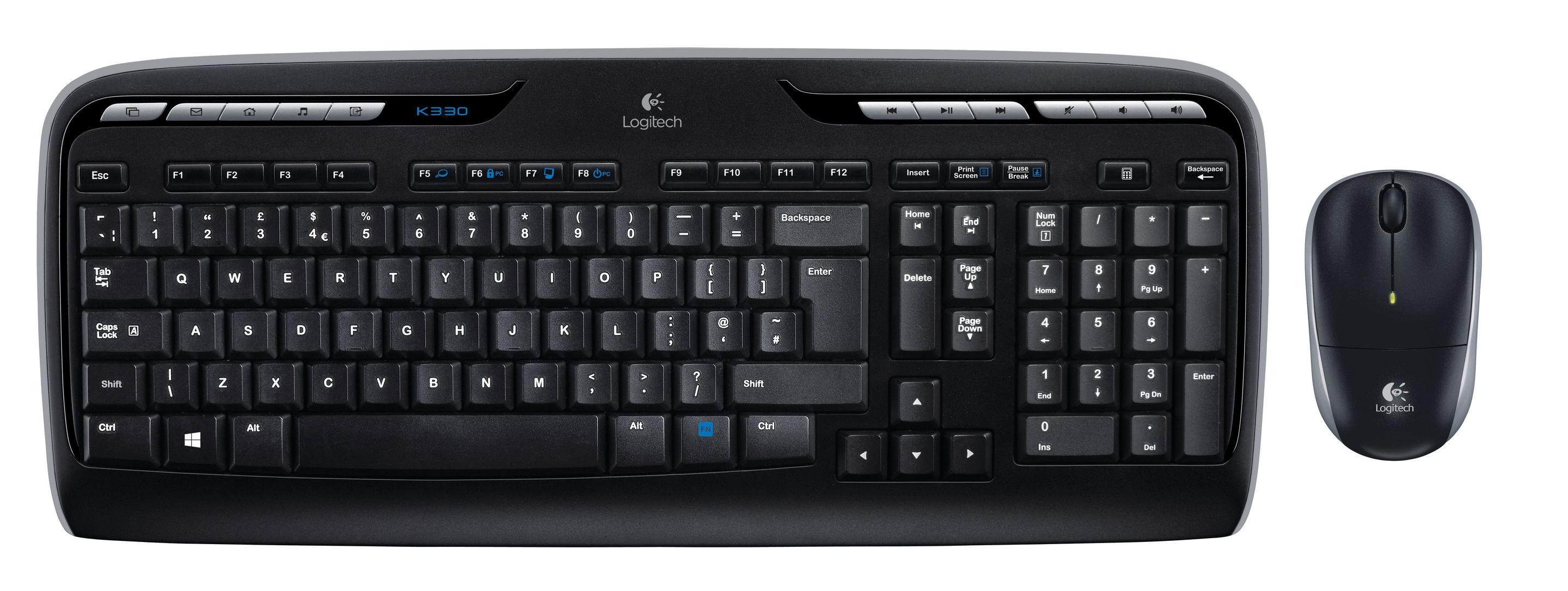 Teclado e Rato LOGITECH MK330 (Estados Unidos - Tamanho completo - USB - Preto)