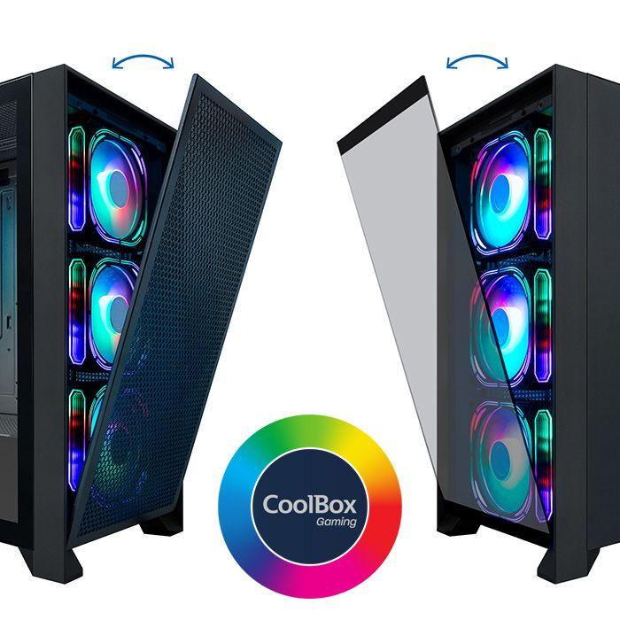 Caixa de PC COOLBOX GE2000 DualView (ATX, Micro ATX, Mini-ITX - Torre - SGCC, vidro temperado - Preto) — miniatura 2