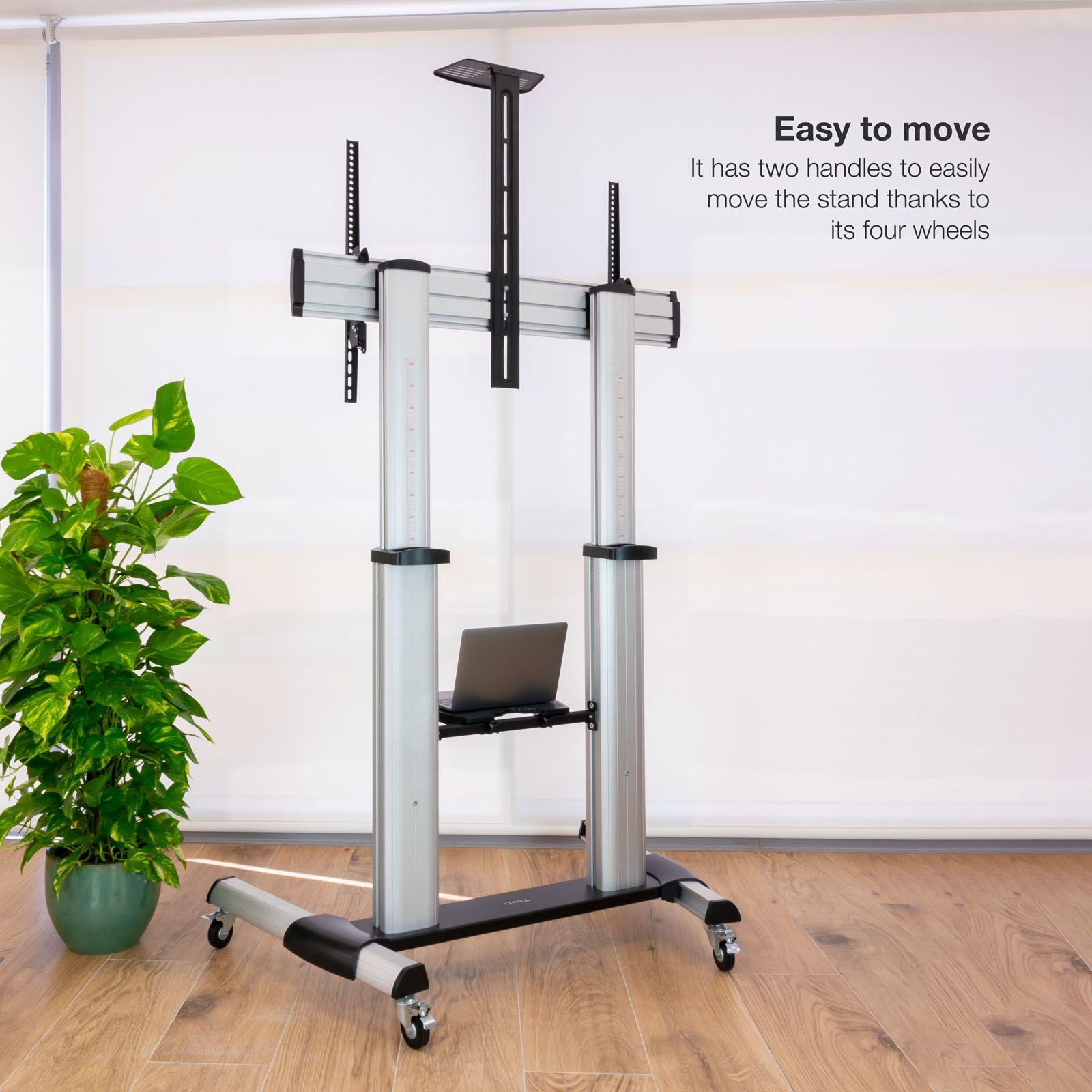 Suporte de Chão para TV TOOQ FS20300M-B (1000 x 600 mm - 200 x 200 mm - 2,54 m - Prateado), miniatura 7
